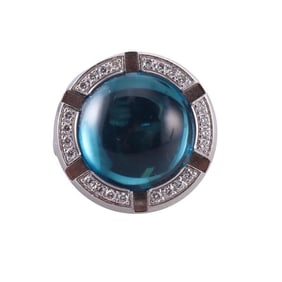 Chaumet Class One 18k Gold Topaz Diamond Ring