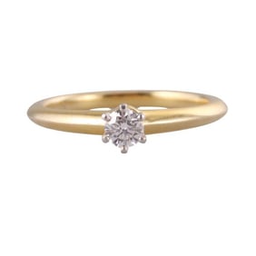 Tiffany & Co 18k Gold Platinum Diamond Engagement Ring