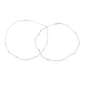 14k Gold Diamond Station Necklace Lot