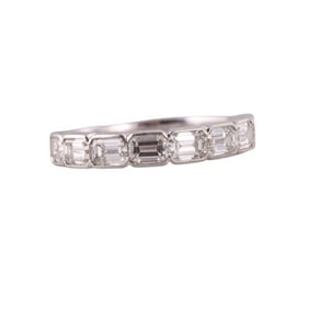 14k Gold Diamond Half Band Ring