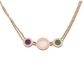 Bulgari Bvlgari 18k Rose Gold MOP Malachite Lapis Two Strand Necklace
