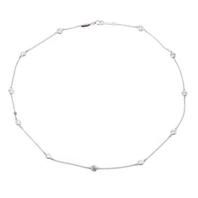Tiffany & Co Elsa Peretti Platinum Diamond Station Necklace