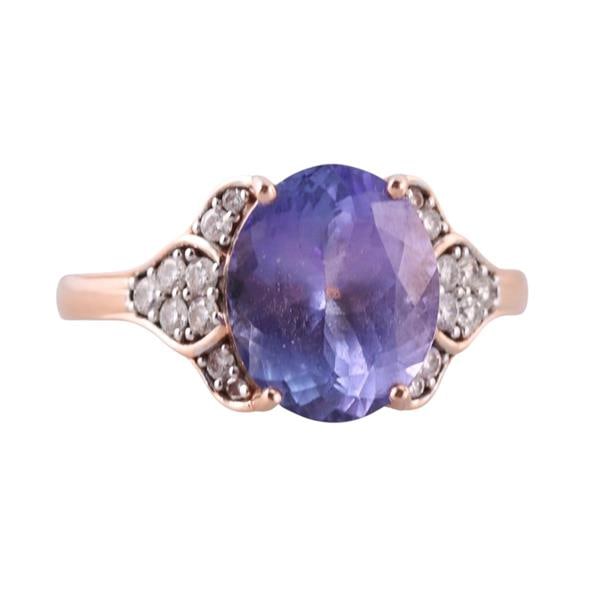 Lance Sischer 14k Rose Gold Diamond Tanzanite Ring (1 of 5)