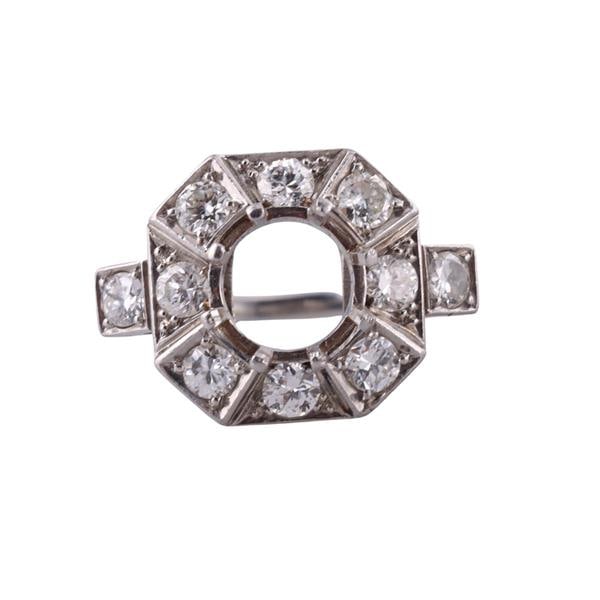 Midcentury Platinum Diamond Ring Mounting (1 of 3)