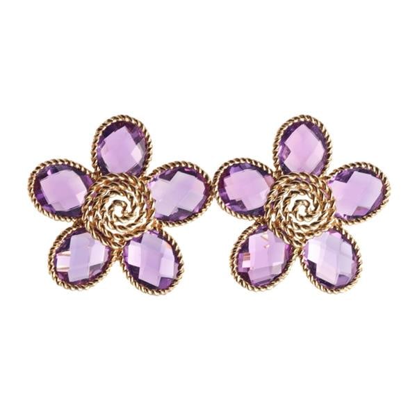 KIKI McDonough 18k Gold Florence Amethyst Flower Earrings (1 of 2)