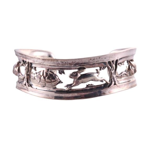 Kieselstein Cord Silver Turtle Bunny  Owl Cuff Bracelet (1 of 3)