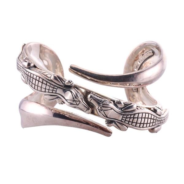 Kieselstein Cord Silver Alligator Cuff Bracelet (1 of 3)