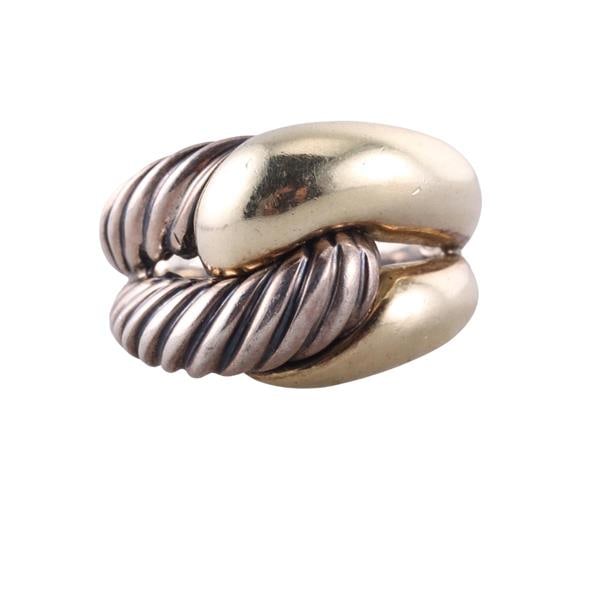 David Yurman Silver Gold Knot Ring (1 of 3)