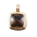 David Yurman Silver Gold Albion Smoky Quartz Pendant