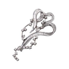 18k Gold Diamond Brooch Pendant