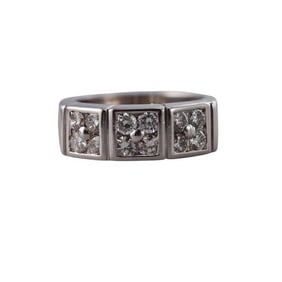 14k Gold Diamond Half Band Ring