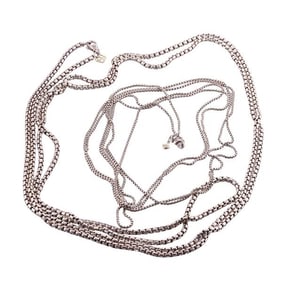 David Yurman Silver Box Chain Long Necklace Lot of 2
