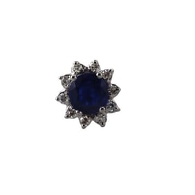 14k Gold Sapphire Diamond Cluster Ring