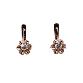 14k Rose Gold Diamond Earrings