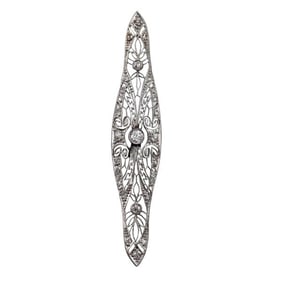 Art Deco Platinum Diamond Filigree Pendant