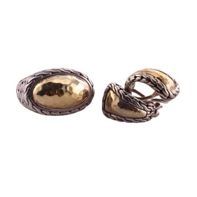 John Hardy Silver Gold Ring Earrings Set