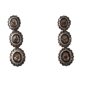 14k Gold Rose Cut Diamond Earrings