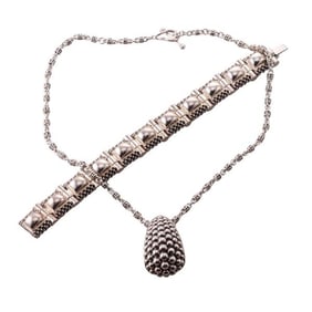 Michael Dawkins Silver Pendant Necklace Bracelet Lot