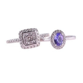 Kallati Gold Diamond Tanzanite Ring Lot of 2