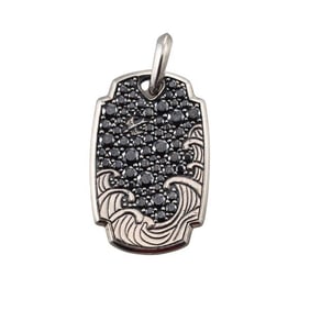 David Yurman Silver Sapphire Waves Amulet Pendant