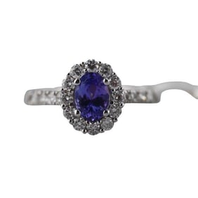 Kallati Diamond Tanzanite Gold Cluster Ring