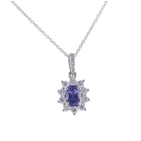 Kallati 0.95ct No Heat Sapphire Diamond Gold Pendant Necklace