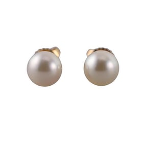 Tiffany & Co 18k Gold Pearl Stud Earrings