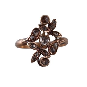 14k Gold Rose Cut Diamond Ring