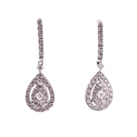 14k Gold Diamond Teardrop Earrings