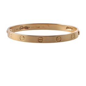 Cartier Aldo Cipullo 1970s 18k Yellow Gold Love Bracelet Sz 17