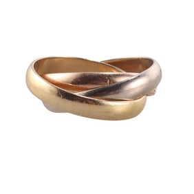 Cartier Trinity 18k Tri Color Gold Rolling Band Ring