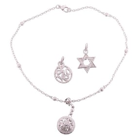 Judith Ripka Sterling Silver Cubic Zirconia Pendant Necklace Lot