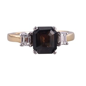 Certified No Heat 3.06ct Sapphire Diamond Engagement Gold Ring