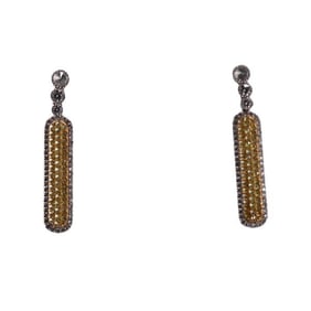 18k Gold White Fancy Diamond Drop Earrings