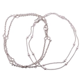 Judith Ripka Sterling Silver Cubic Zirconia Necklace Lot of 2