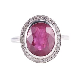 18k Gold Diamond Ruby Ring