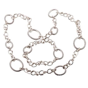 Michael Dawkins Silver Oval Link Necklace