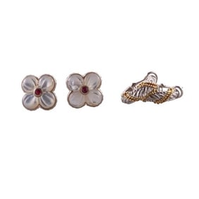 Judith Ripka Silver Quartz Earrings 2pc Lot