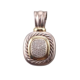 David Yurman Silver Gold Diamond Pendant