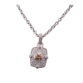Judith Ripka Silver Cubic Zirconia Pendant Necklace