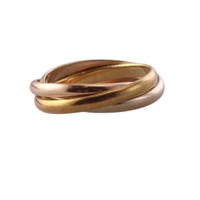 Cartier Vintage Trinity 18k Tri Color Gold Rolling Band Ring