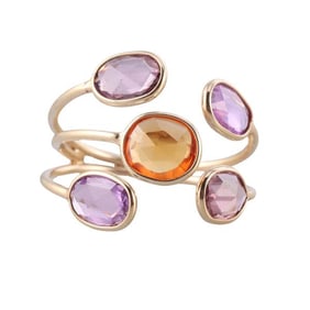 18k Gold Multi Color Sapphire Ring