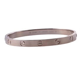 Cartier Love 18k White Gold Bracelet Sz 17