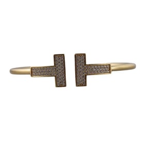 Tiffany & Co Tiffany T 18k Yellow Gold Diamond Cuff Bracelet