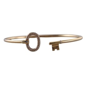 Tiffany & Co 18k Yellow Gold Key Wire Diamond Cuff Bracelet