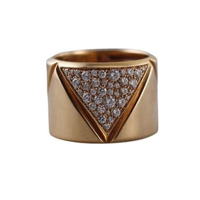 Marina B 18k Yellow Gold Diamond Wide Band Ring