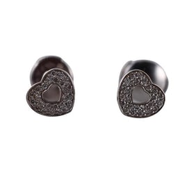 Poiray 18k Gold Diamond Heart Stud Earrings