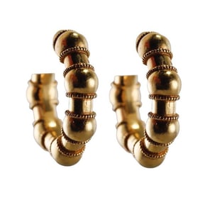 Lalaounis 18k Gold Hoop Earrings