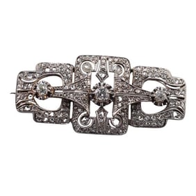 Art Deco Platinum Diamond Brooch Pin