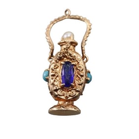 Antique 14k Gold Perfume Bottle Charm Pendant